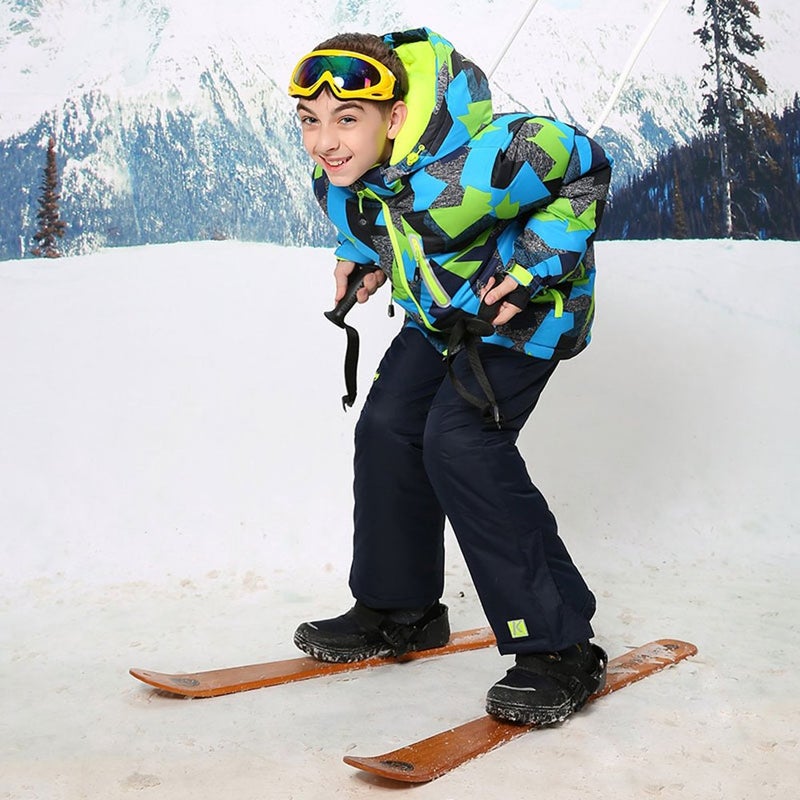 HOTIAN Boys Ski Jacket Snow Jacket Pants Suits Windproof Waterproof Winter Coats 25BK,12 - Image 4